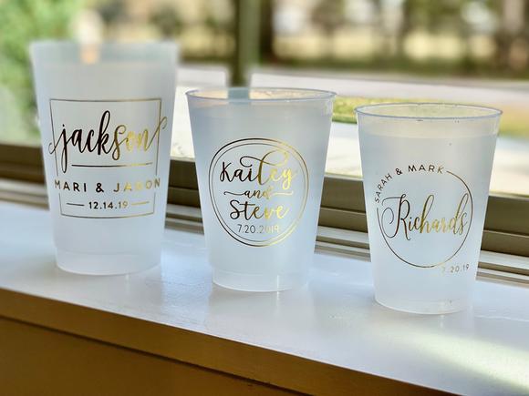 Personalized Plastic Wedding Reception Stadium Cups