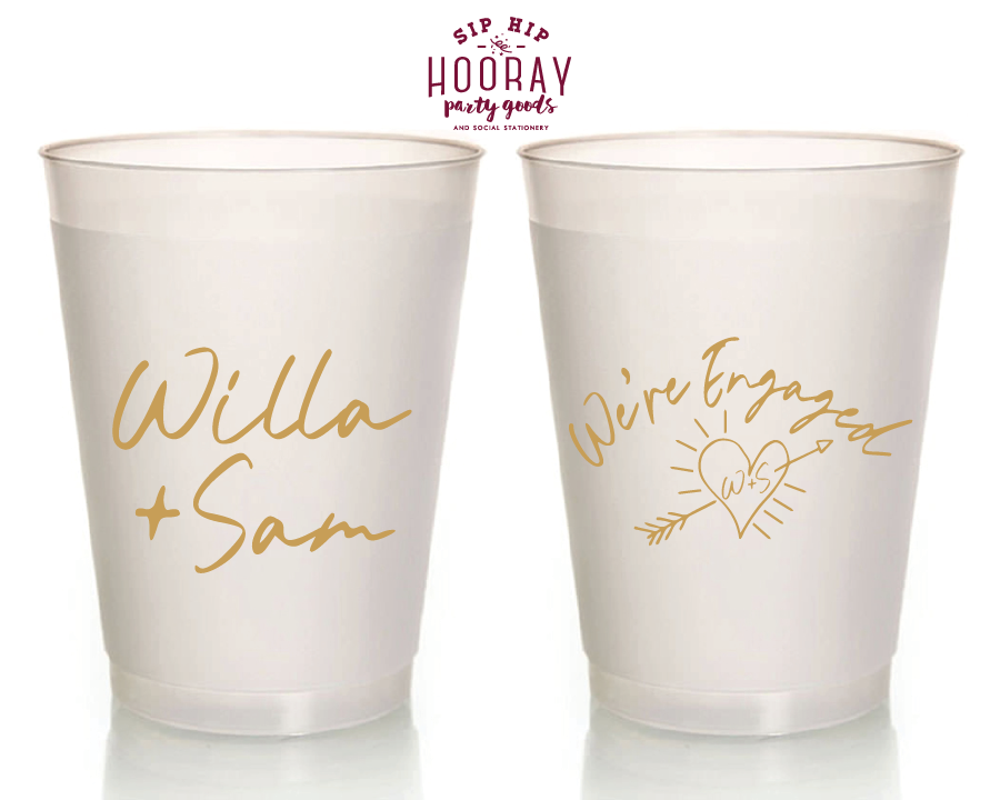 Engagement Party Frosted Cups SipHipHooray