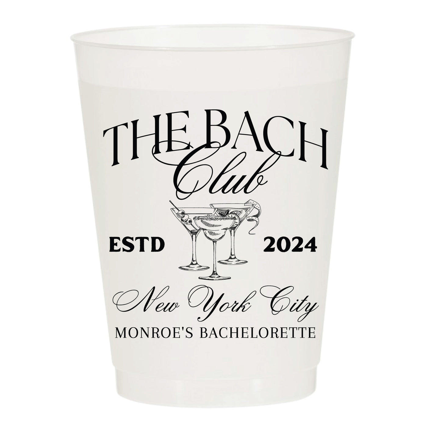 The Bach Club Bachelorette Party Frosted Cups