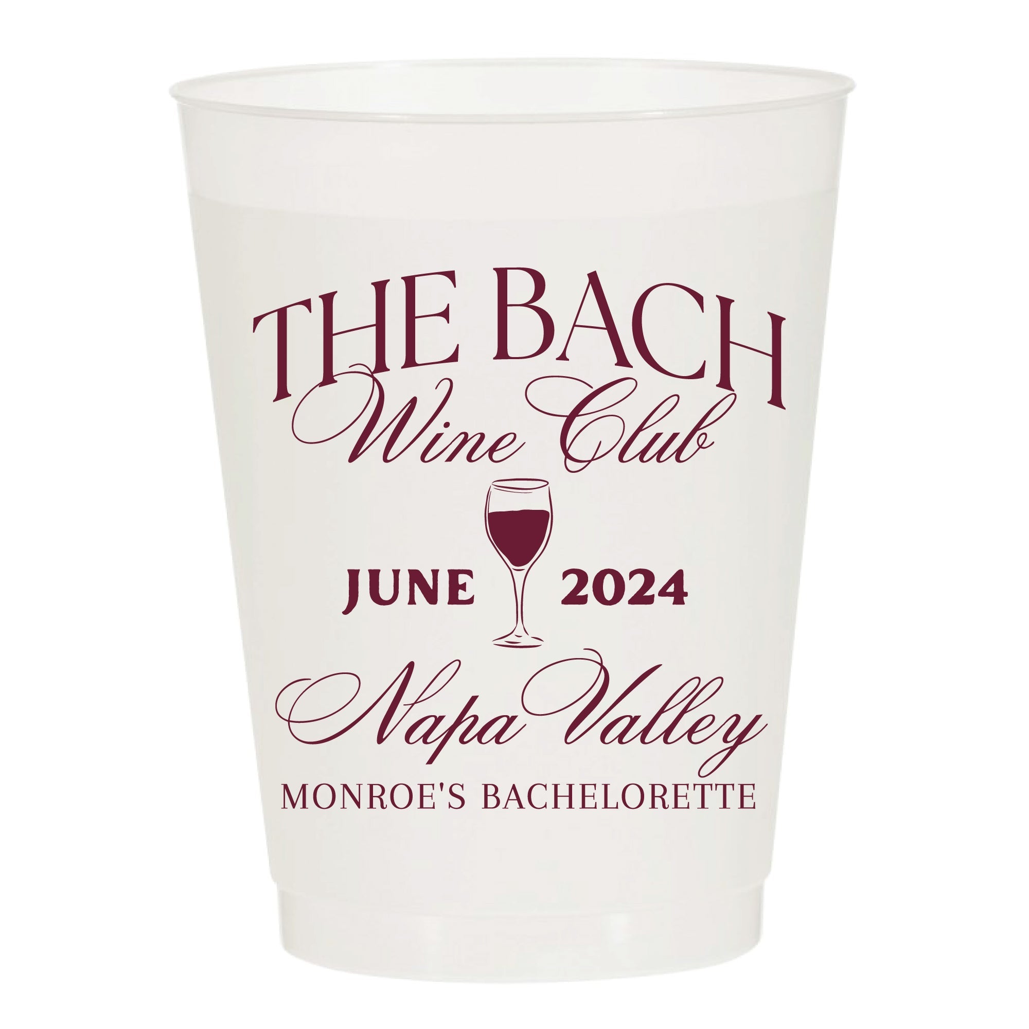 The Bach Wine Club Napa Theme Bachelorette Party Frosted Cups