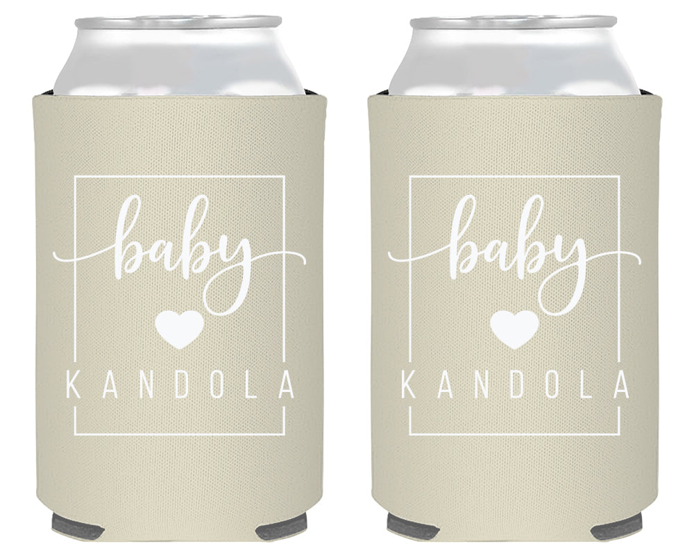 Simple Baby Shower Square Modern Foam Can Cooler – SipHipHooray