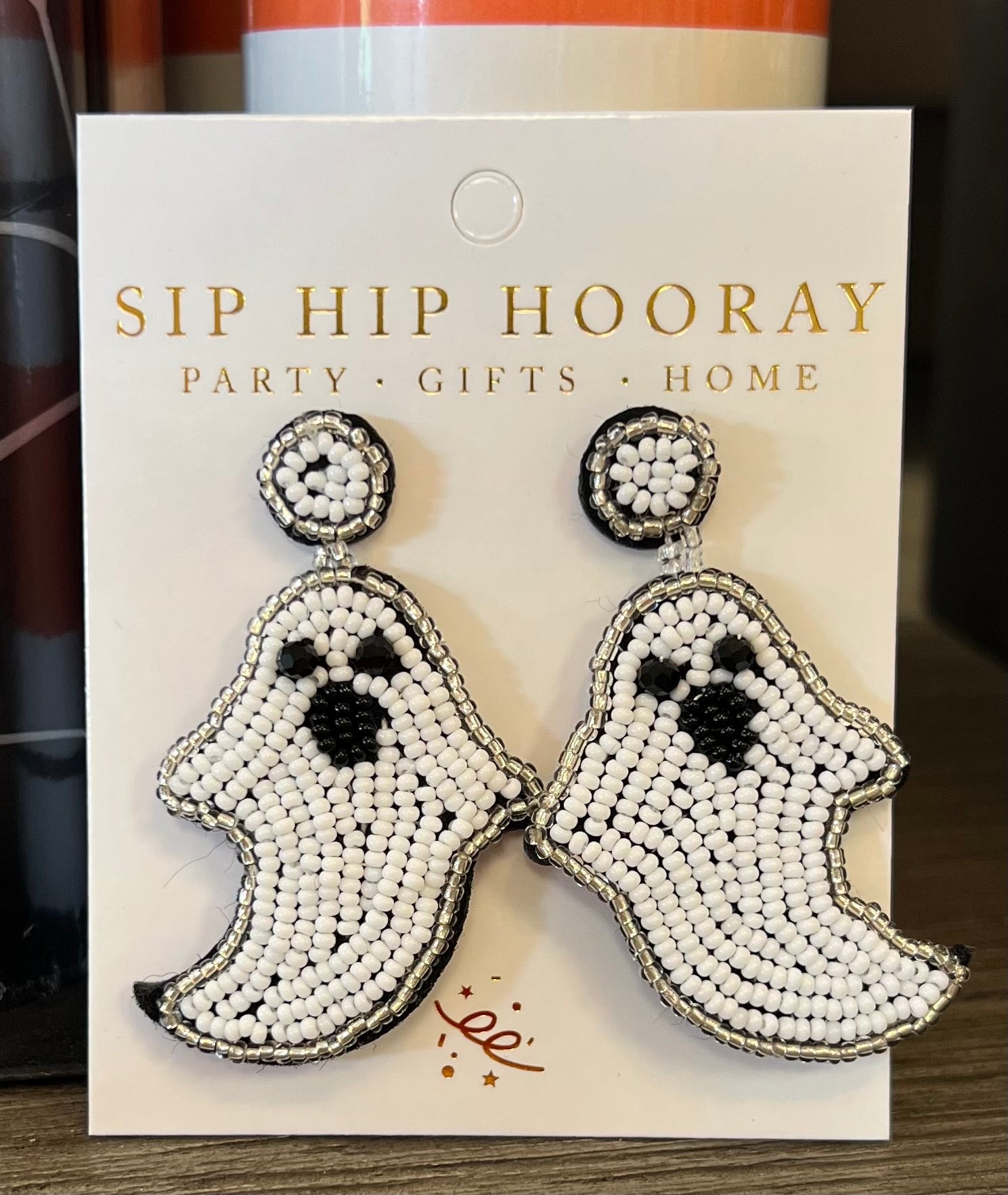 Beaded Ghost Earrings SipHipHooray