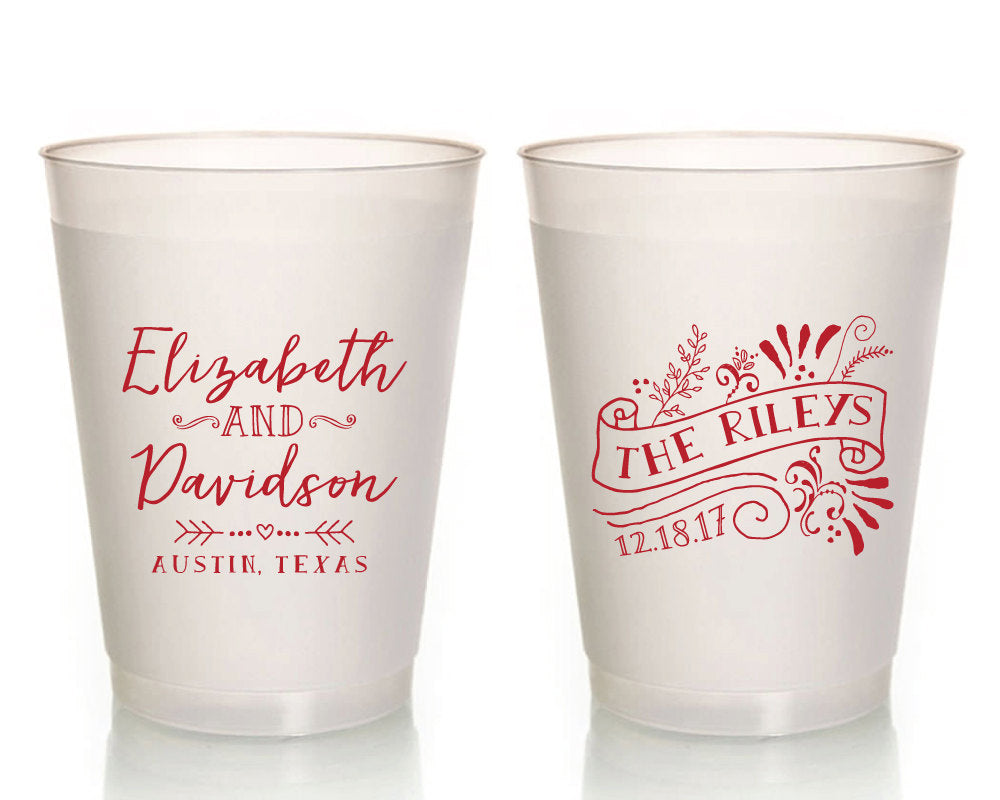 Personalized Plastic Wedding Cups