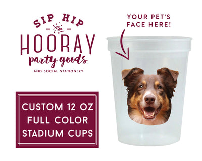 Multi Color Stadium Cups, Wedding Crest Cup, Reusable Plastic Party Cups, Custom Party Favors
