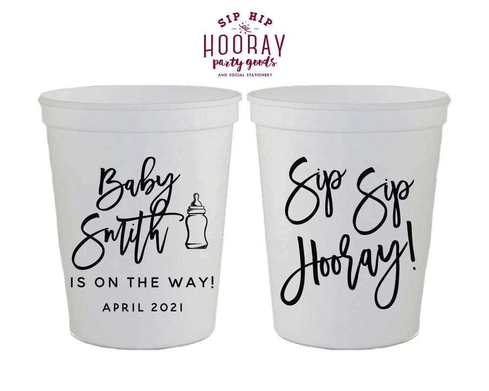 Sip Sip Hooray Baby Shower Stadium Cup