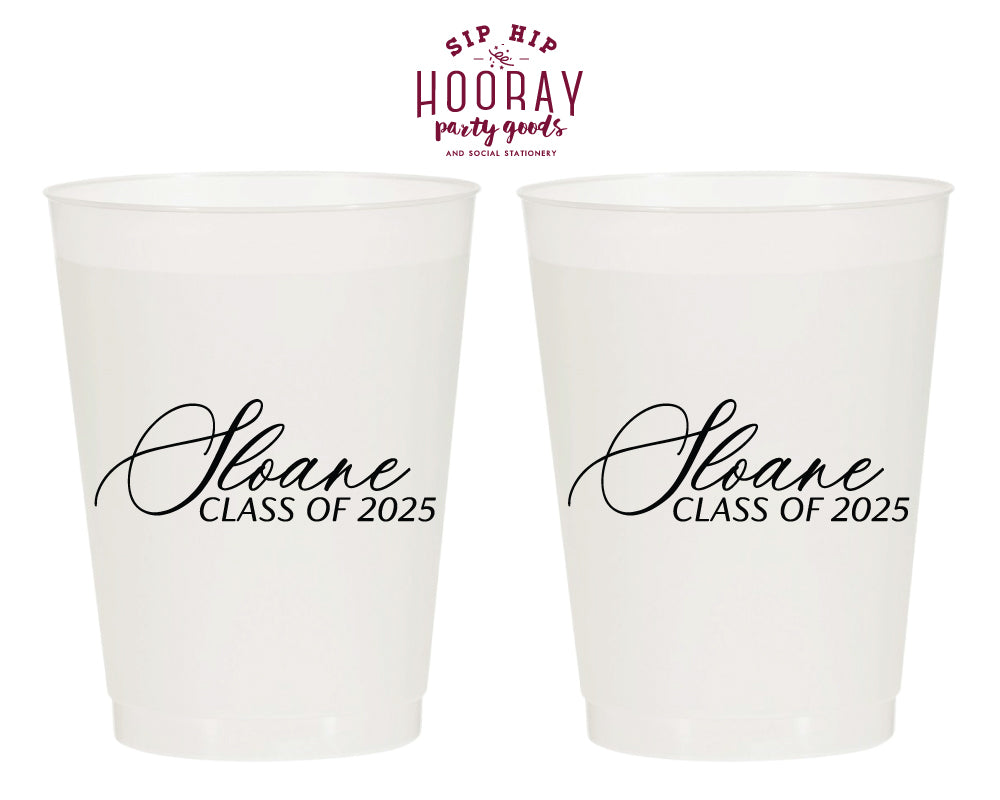 Custom Class of 2025 Frosted Cups