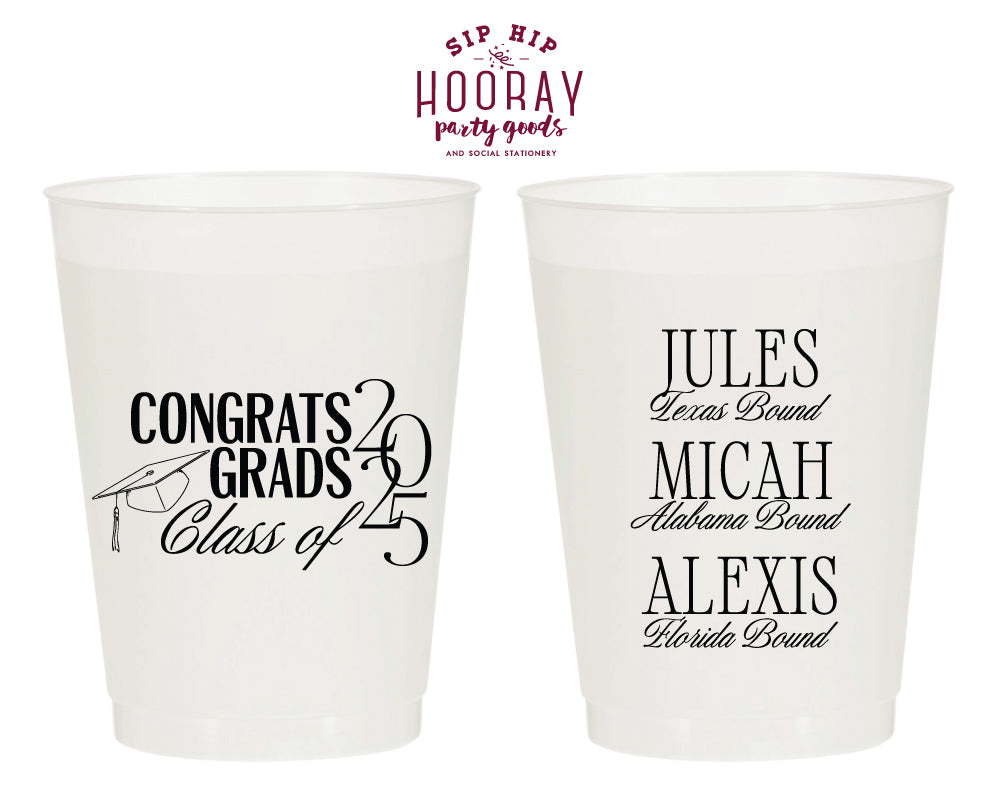 Congrats Grads 2025 Frosted Cups