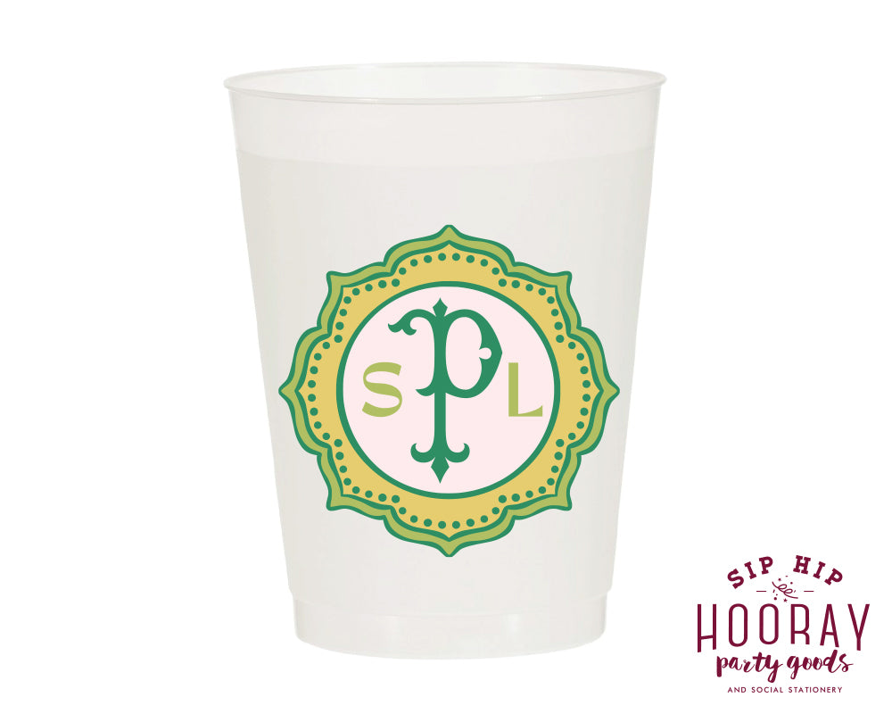 At Home Collection | Custom Initials Full Color Frosted Cups