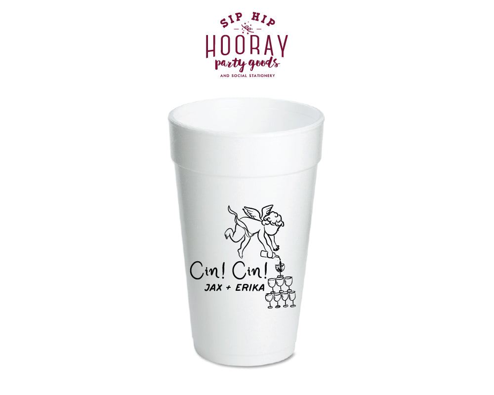 Cupid Champagne Tower Styrofoam Cups