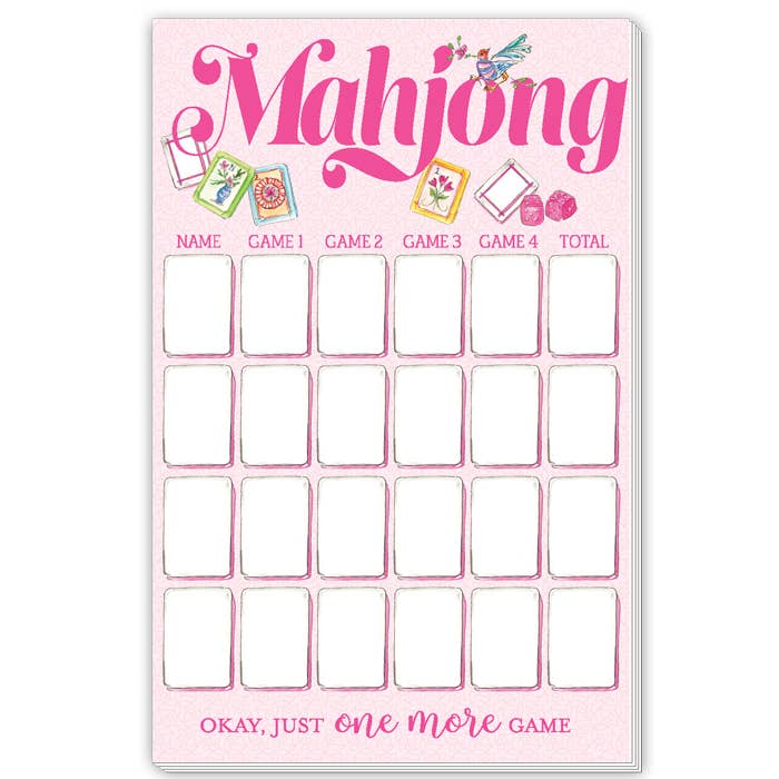 Handpainted Mahjong Score Pad Large Notepad | Rosanne Beck