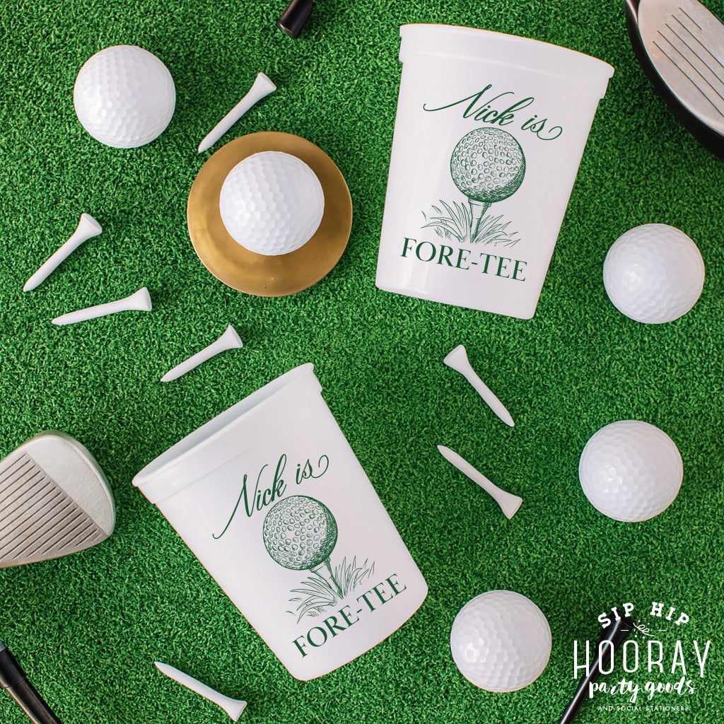 40th Birthday Golf Fore - Tee Custom Stadium Cups