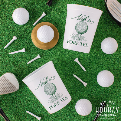 40th Birthday Golf Fore - Tee Custom Stadium Cups