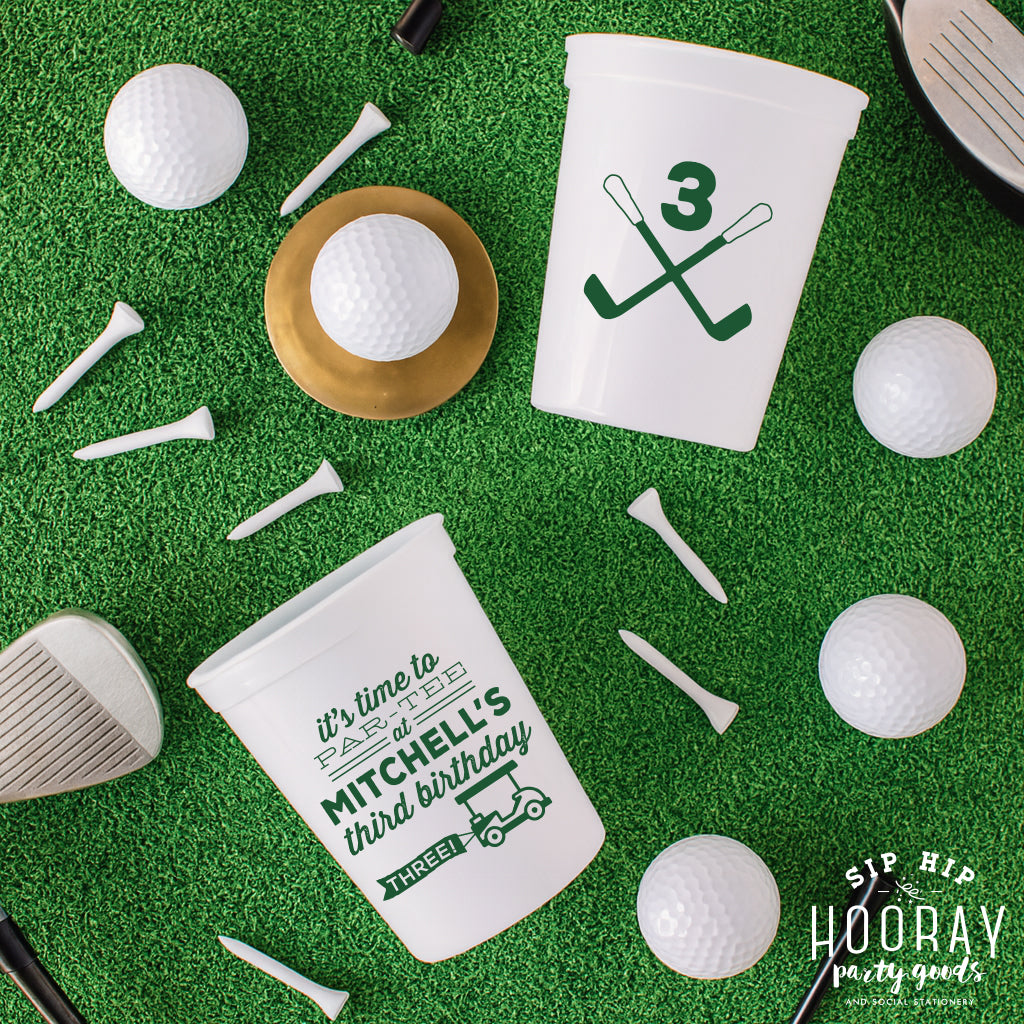 It's Time to Par-tee Birthday Golf Stadium Cups – SipHipHooray It's Time to Par-tee Birthday Golf Stadium Cups – SipHipHooray