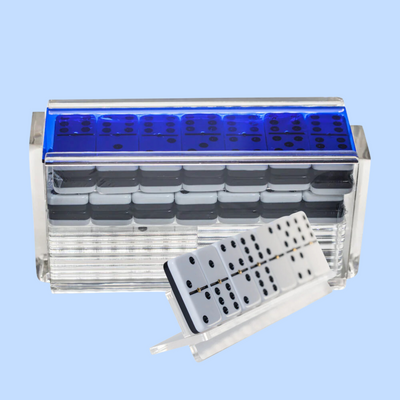 "El Catire" Domino Set with Racks - Blue