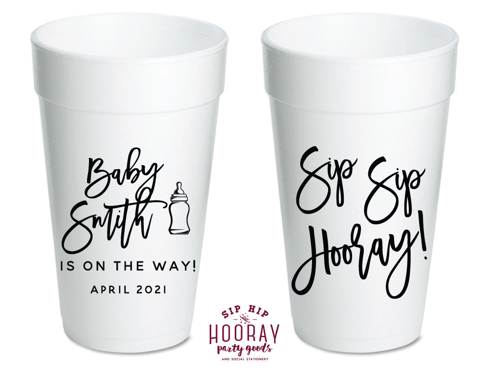 Sip Hip Hooray Baby Shower Gender Reveal Custom Design and Printing