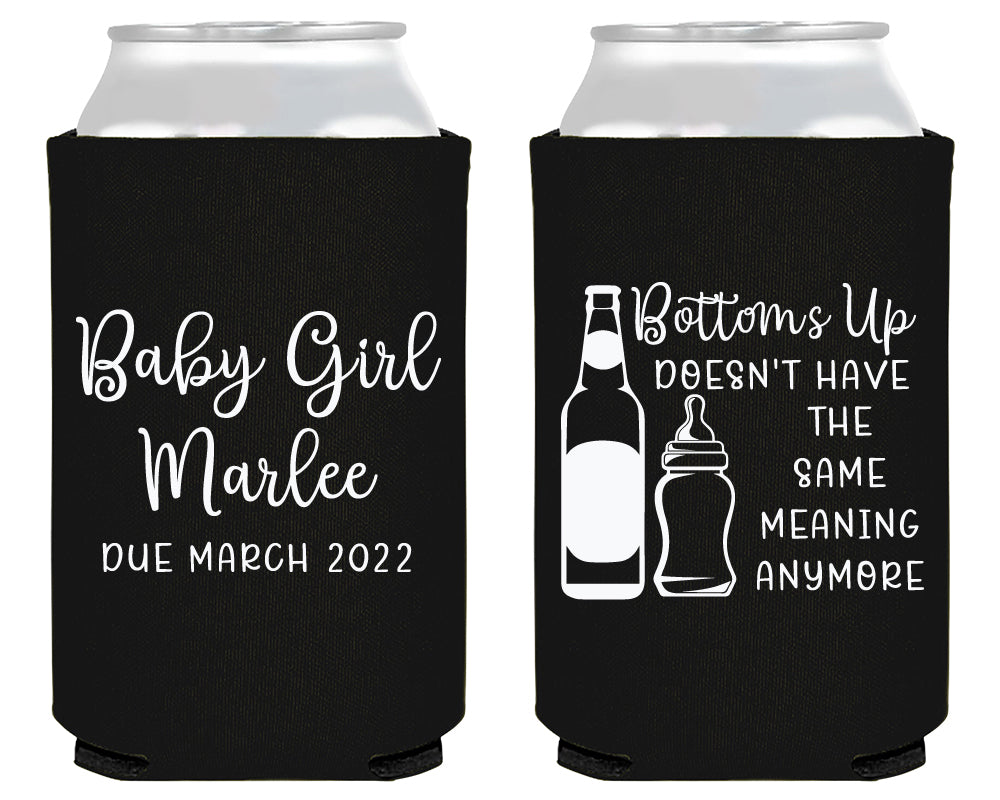 Bottles Bottoms Up Baby Shower Neoprene Can Cooler
