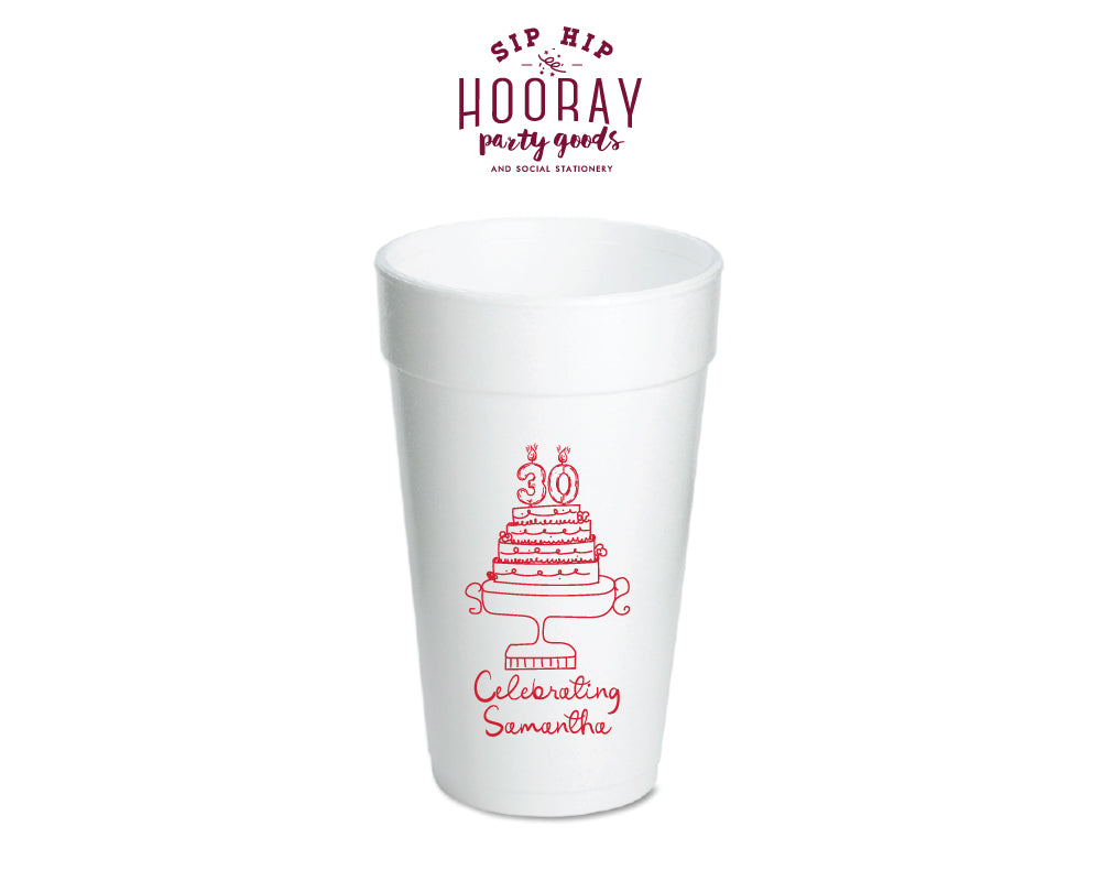 Celebrating 30 Birthday Styrofoam Cups