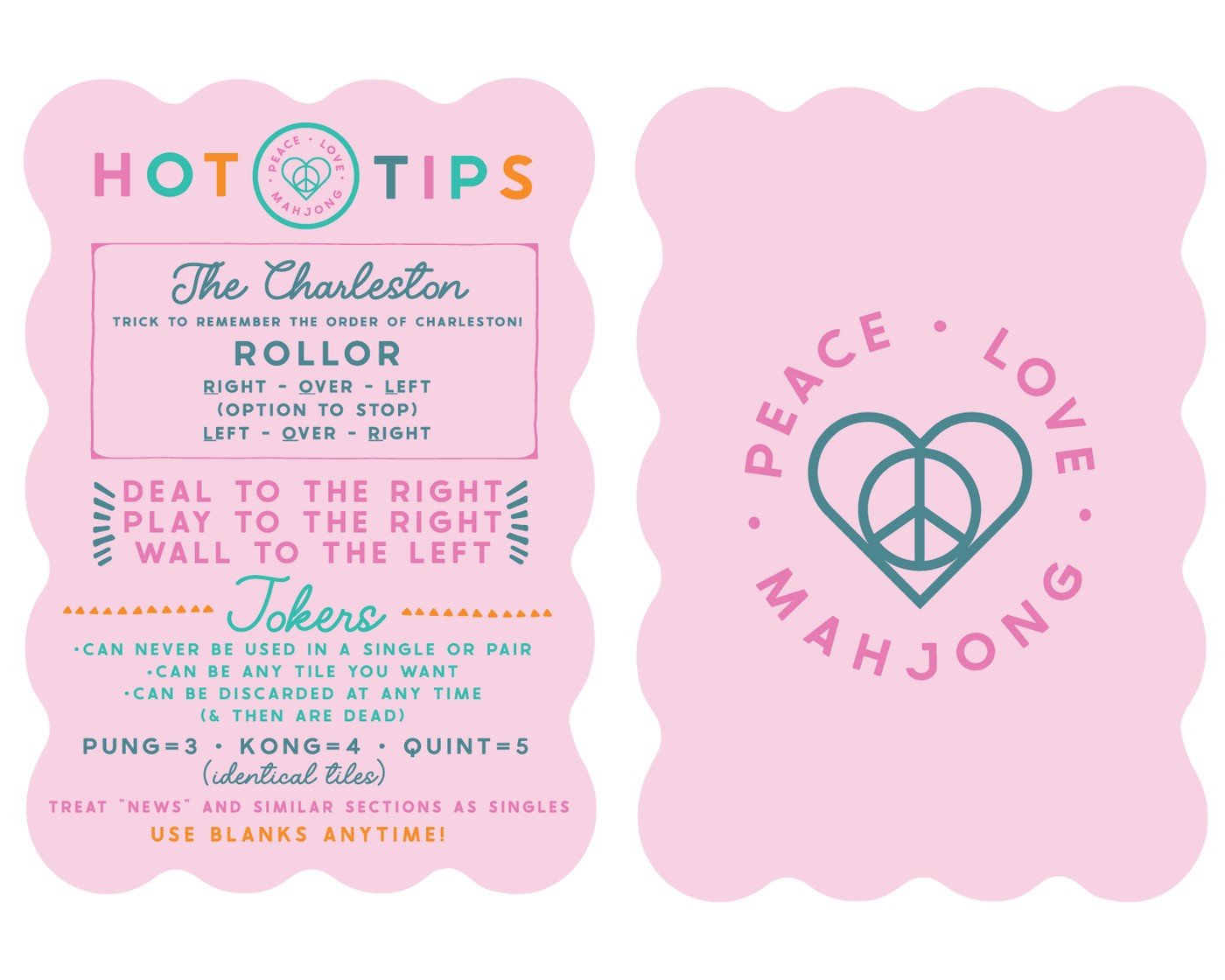Mahjong Tile Shufflers (Set of 2): Hot Tips - Pink | Peace Love Mahjong