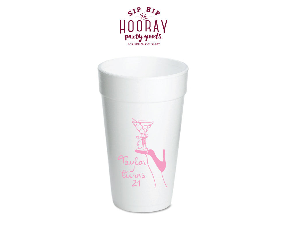 Olive Martini Birthday Party Styrofoam Cups