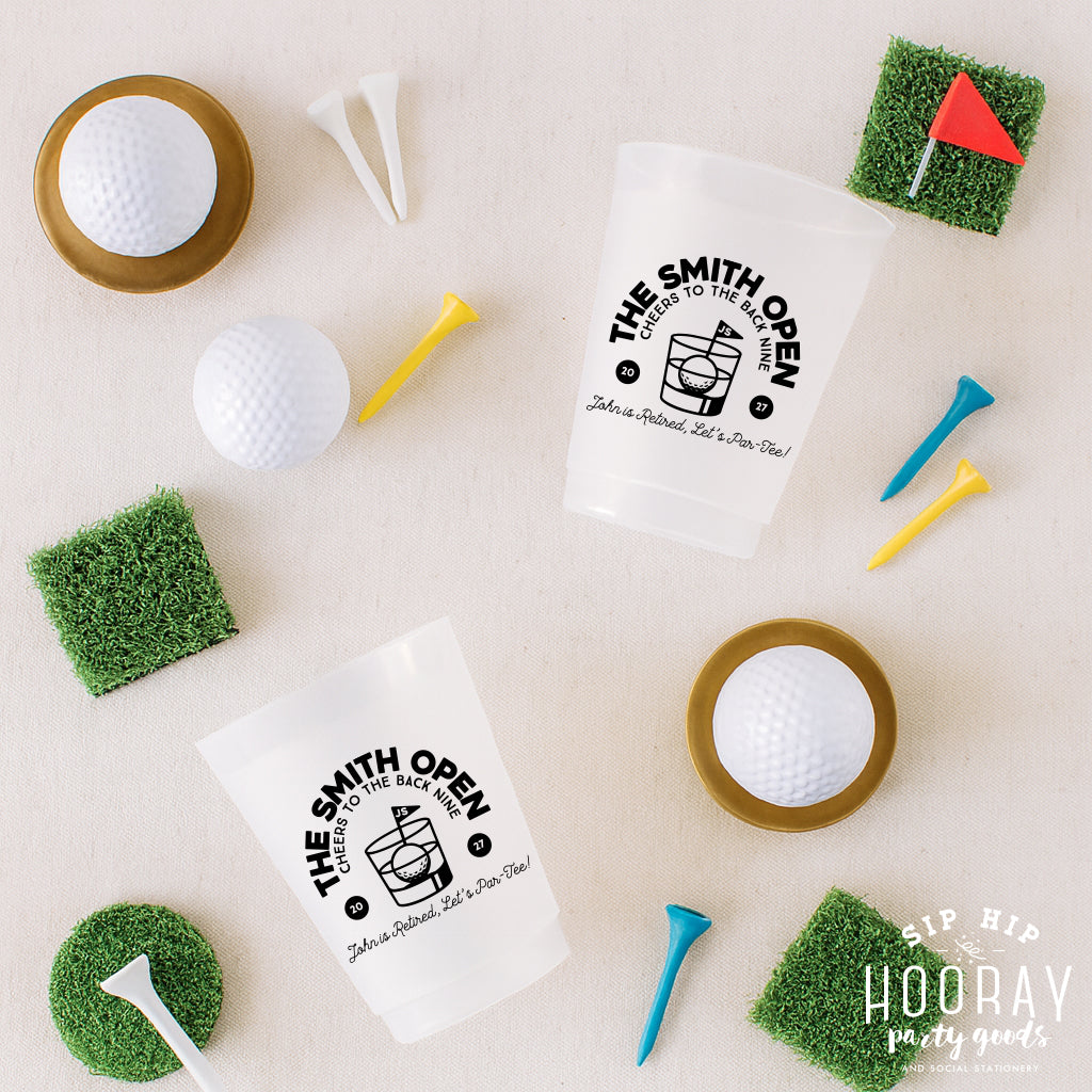 Custom Golf Retirement Par Tee Back Nine Frosted Cups