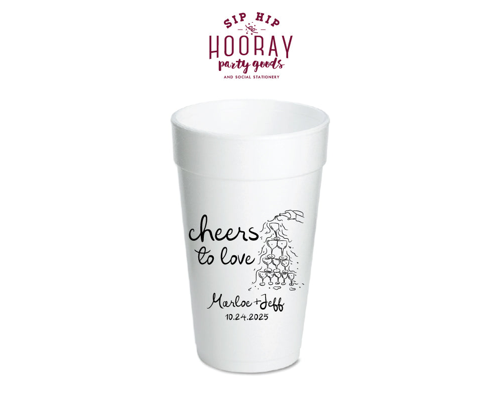Champagne Tower Wedding Foam Cups