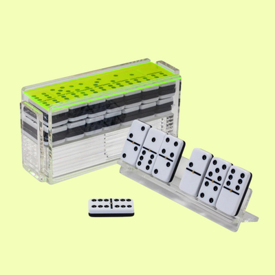 "El Catire" Domino Set with Racks -Neon Green