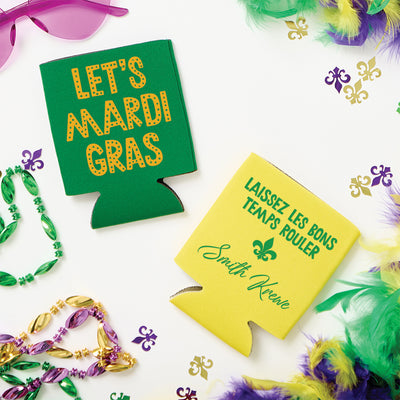 Let's Mardi Gras Foam Can Coolers