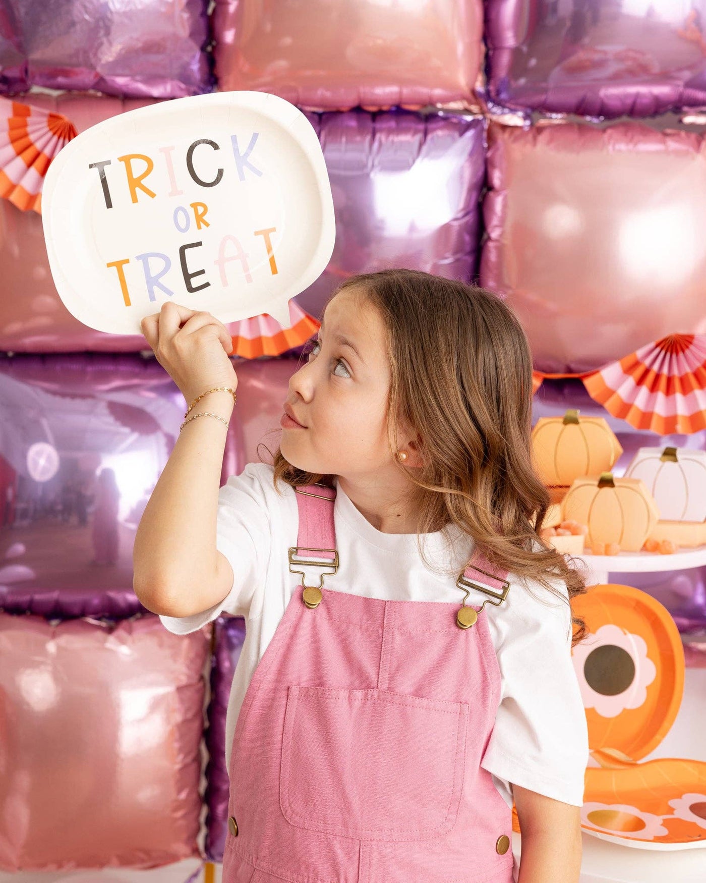 Halloween Trick or Treat Word Bubble Shaped Paper Plate