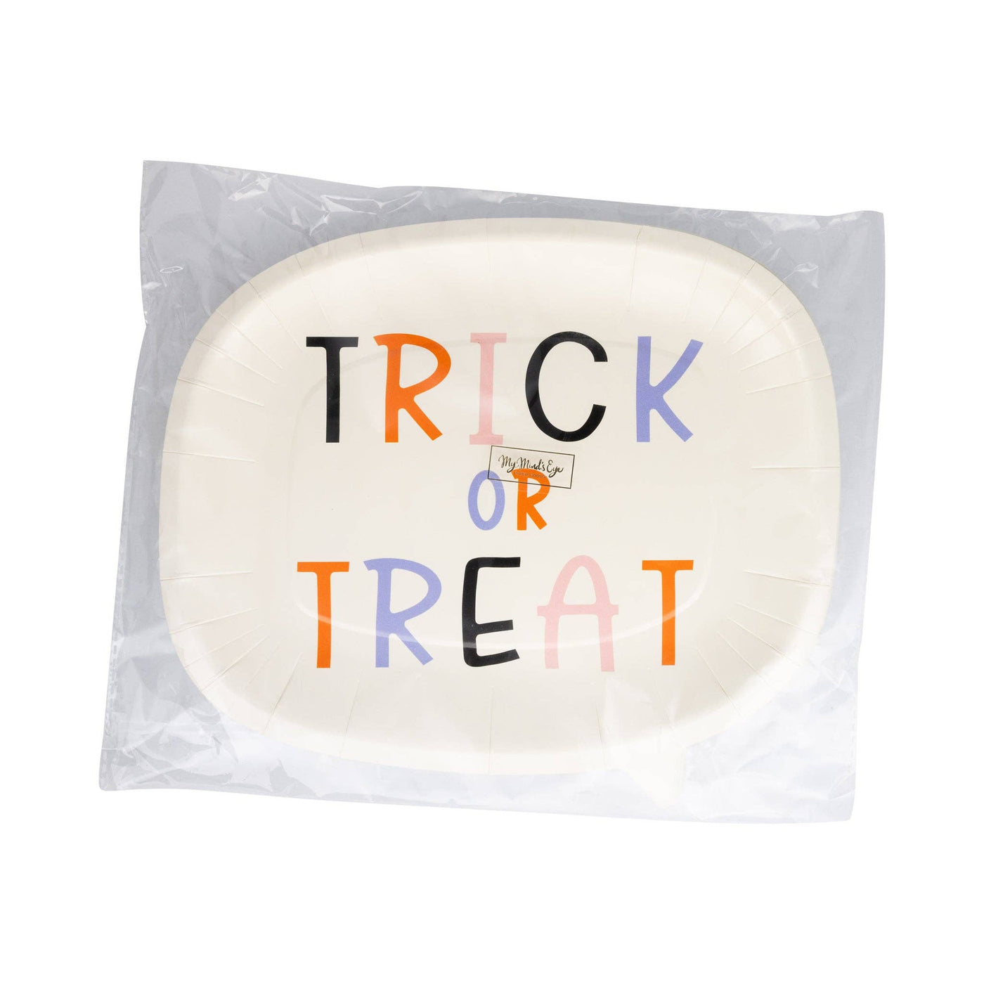 Halloween Trick or Treat Word Bubble Shaped Paper Plate