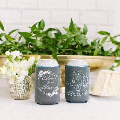 Custom Pet Drawing Neoprene Can Coolers