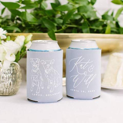 Custom Pet Drawing Neoprene Can Coolers