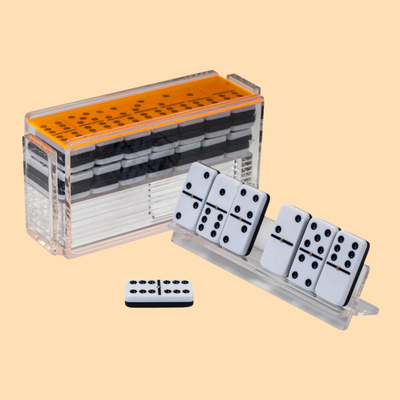 "El Catire" Domino Set with Racks -Neon Orange