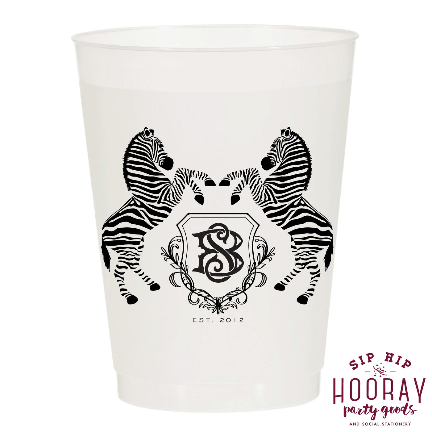 Nouveau Monogram Frosted Cups