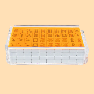"El Mahjong" Luxe Mahjong Set with Racks - Neon Orange