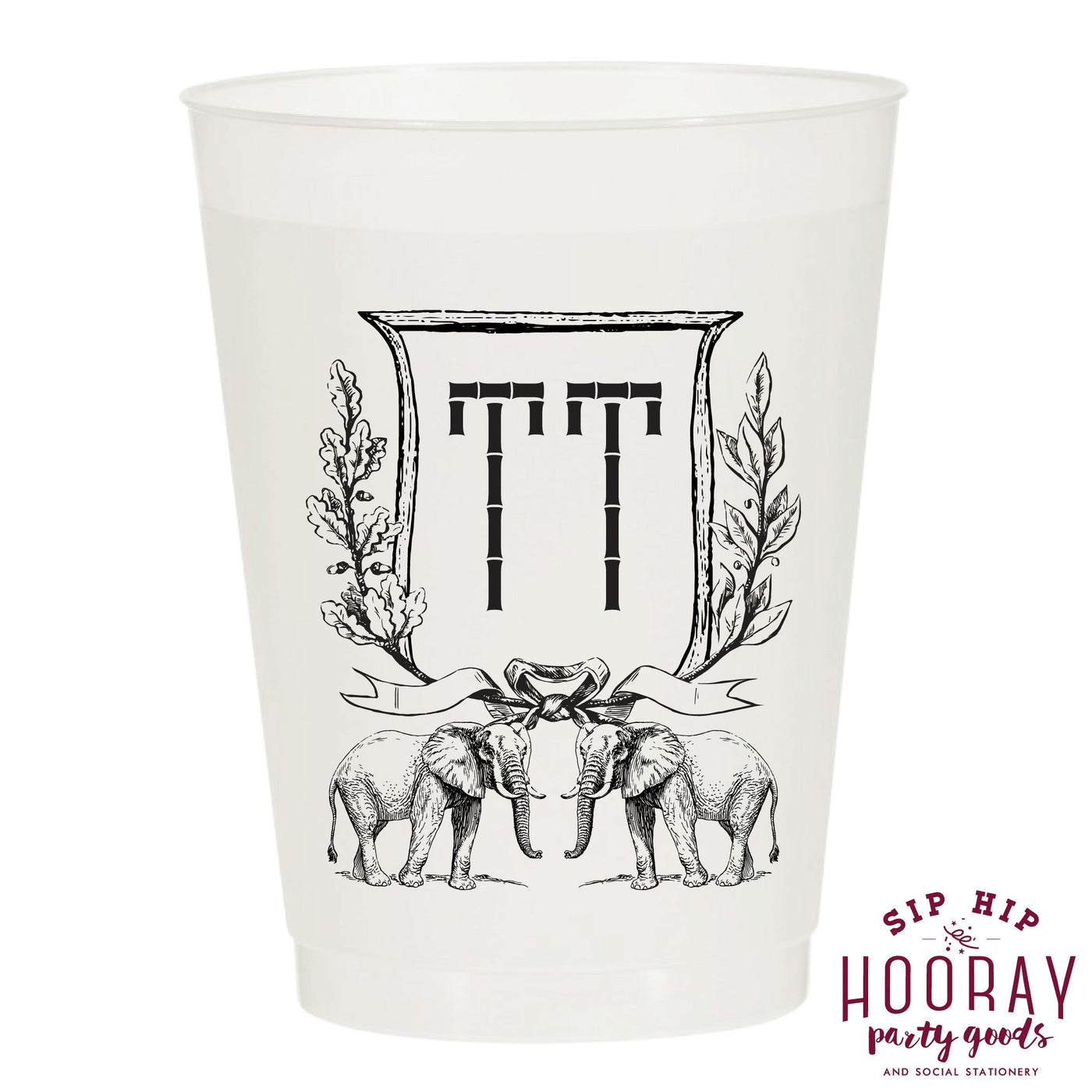 Nouveau Monogram Frosted Cups