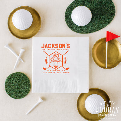 Let's Par Tee Golf Bachelor Weekend Cocktail Napkins