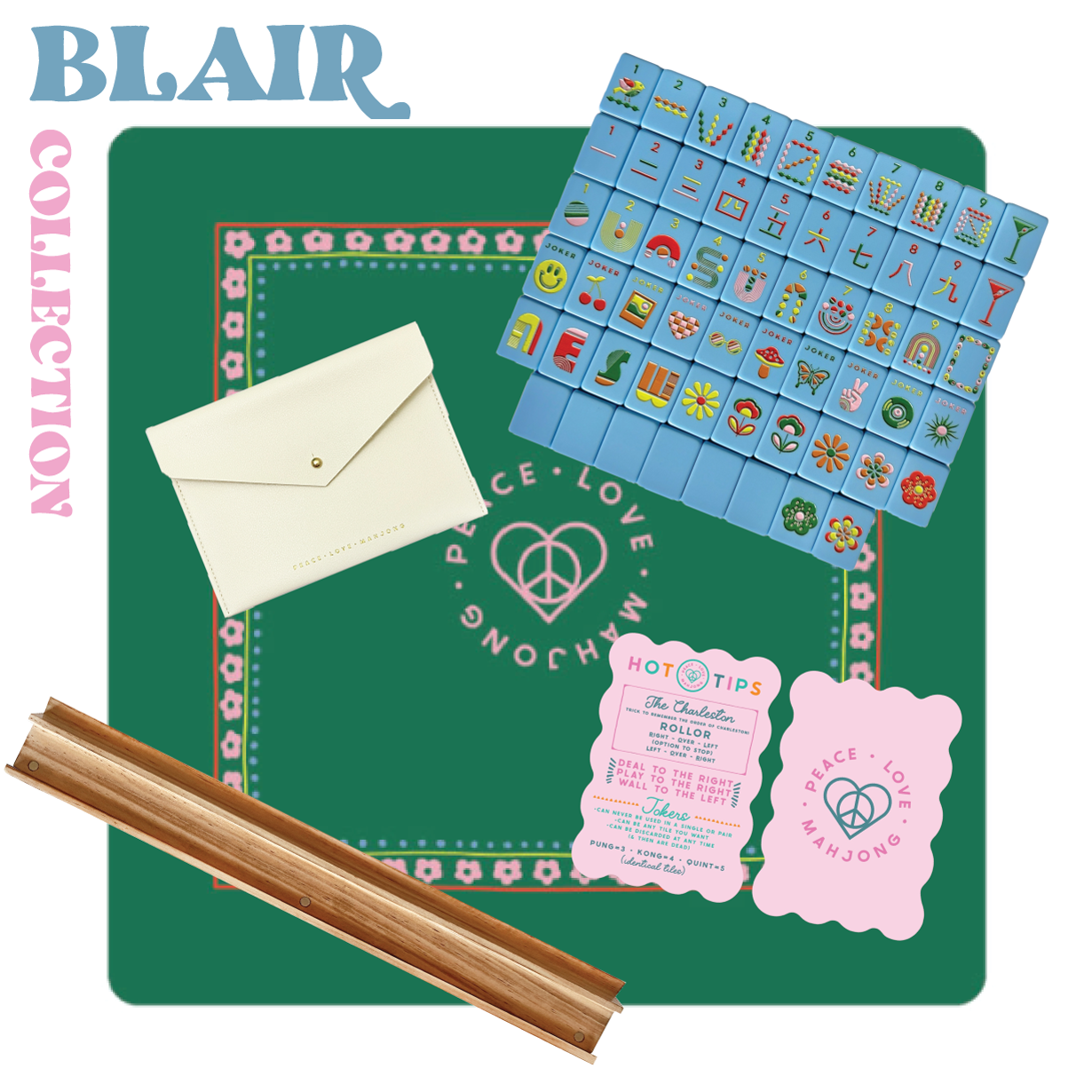 Mod Tiles - French Blue: French Blue | Peace Love Mahjong
