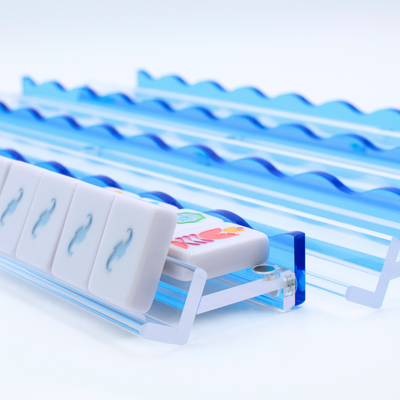 Wavy Acrylic Mahjong Racks | Magnetic Pushers: Pink