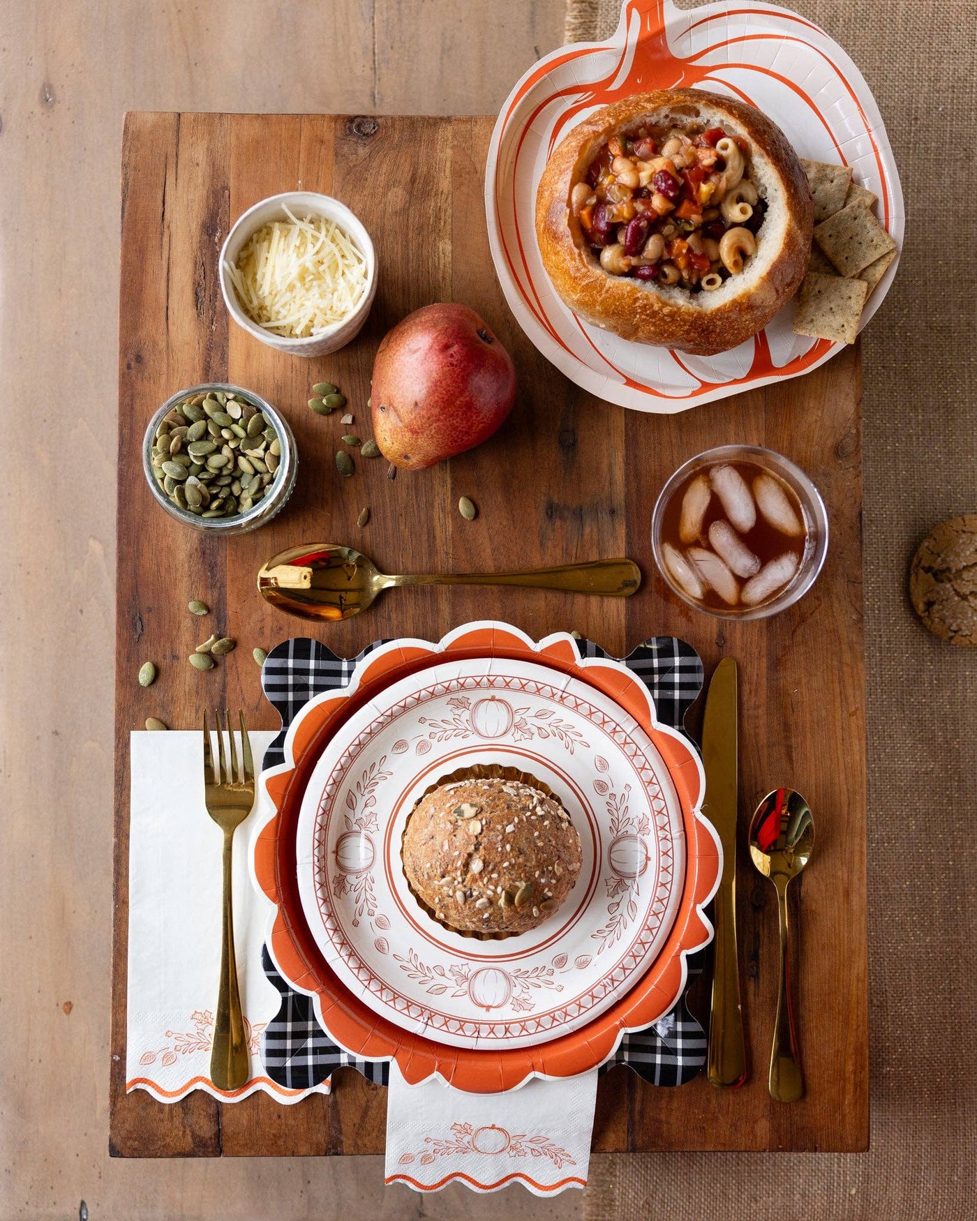 Fall Halloween Falloween Pumpkin Shaped Paper Plate