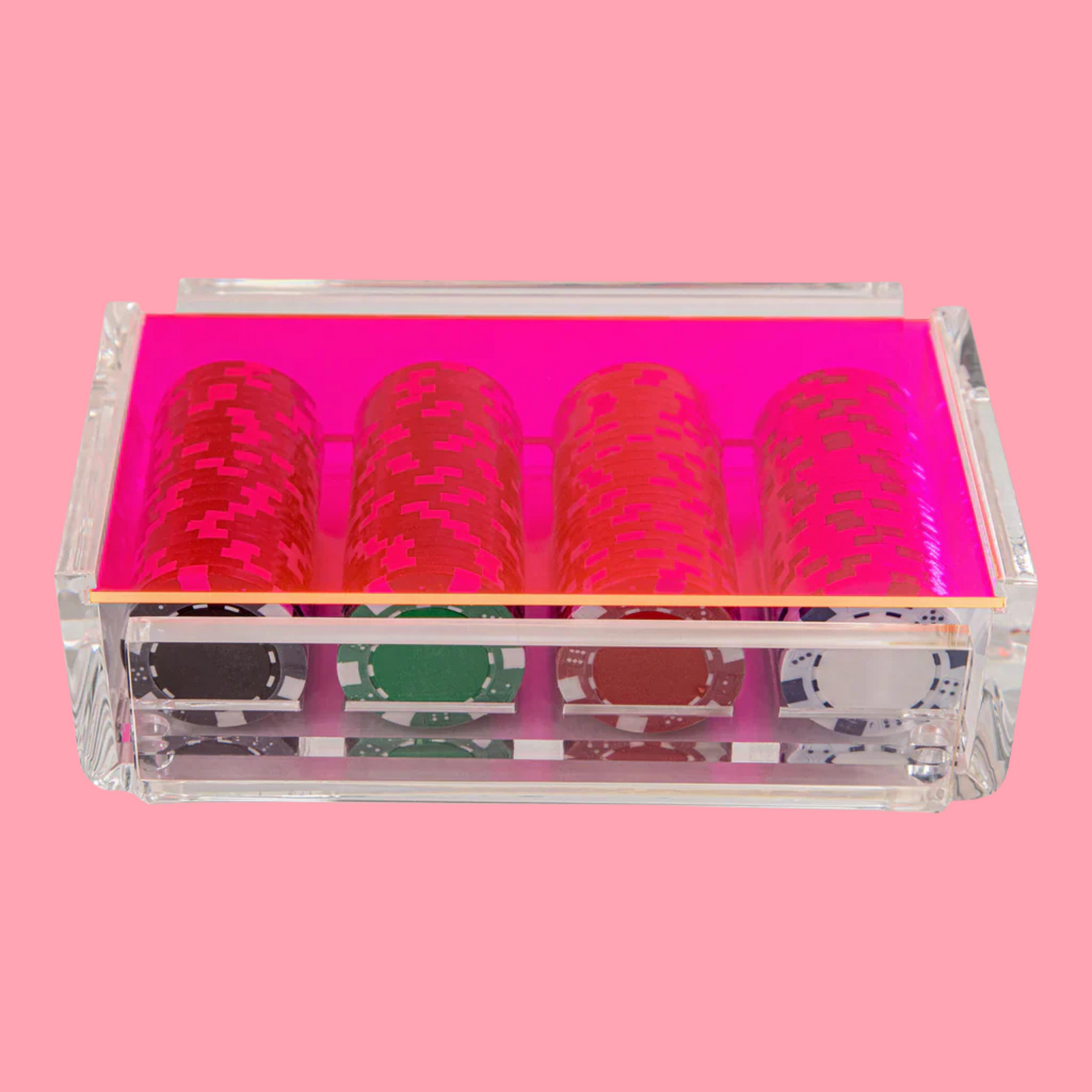 "La Ficha" Luxe Poker Chip Set - Neon Pink