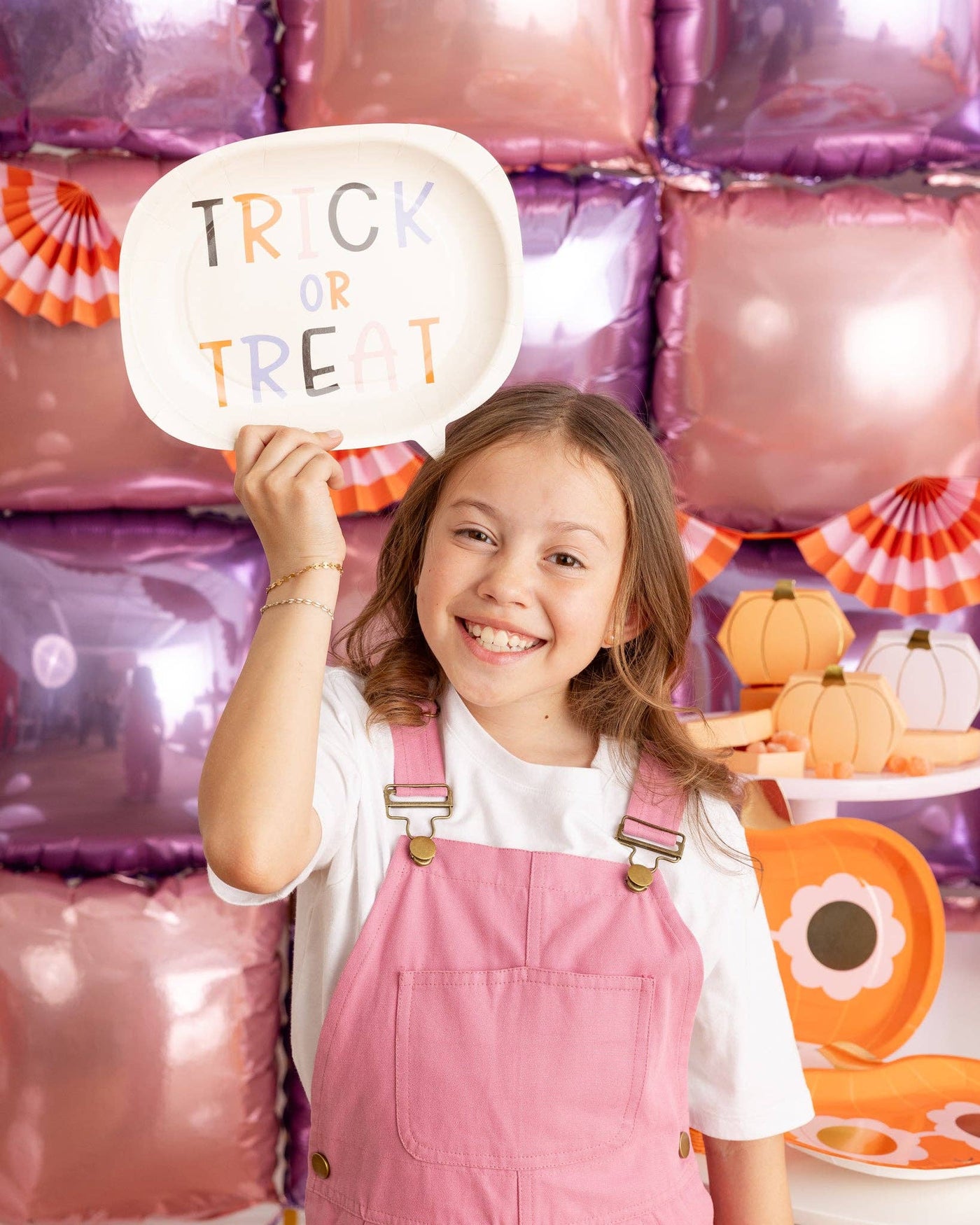 Halloween Trick or Treat Word Bubble Shaped Paper Plate
