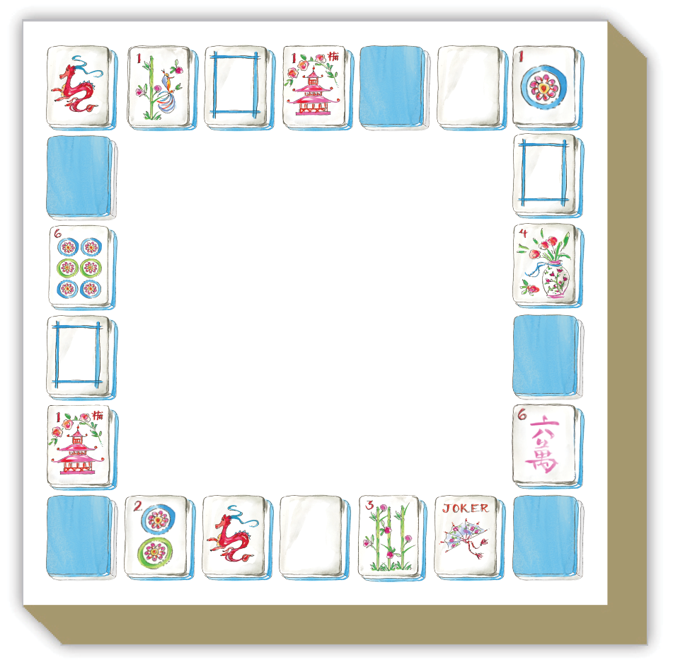Handpainted Mahjong Tiles Luxe Notepad | Rosanne Beck
