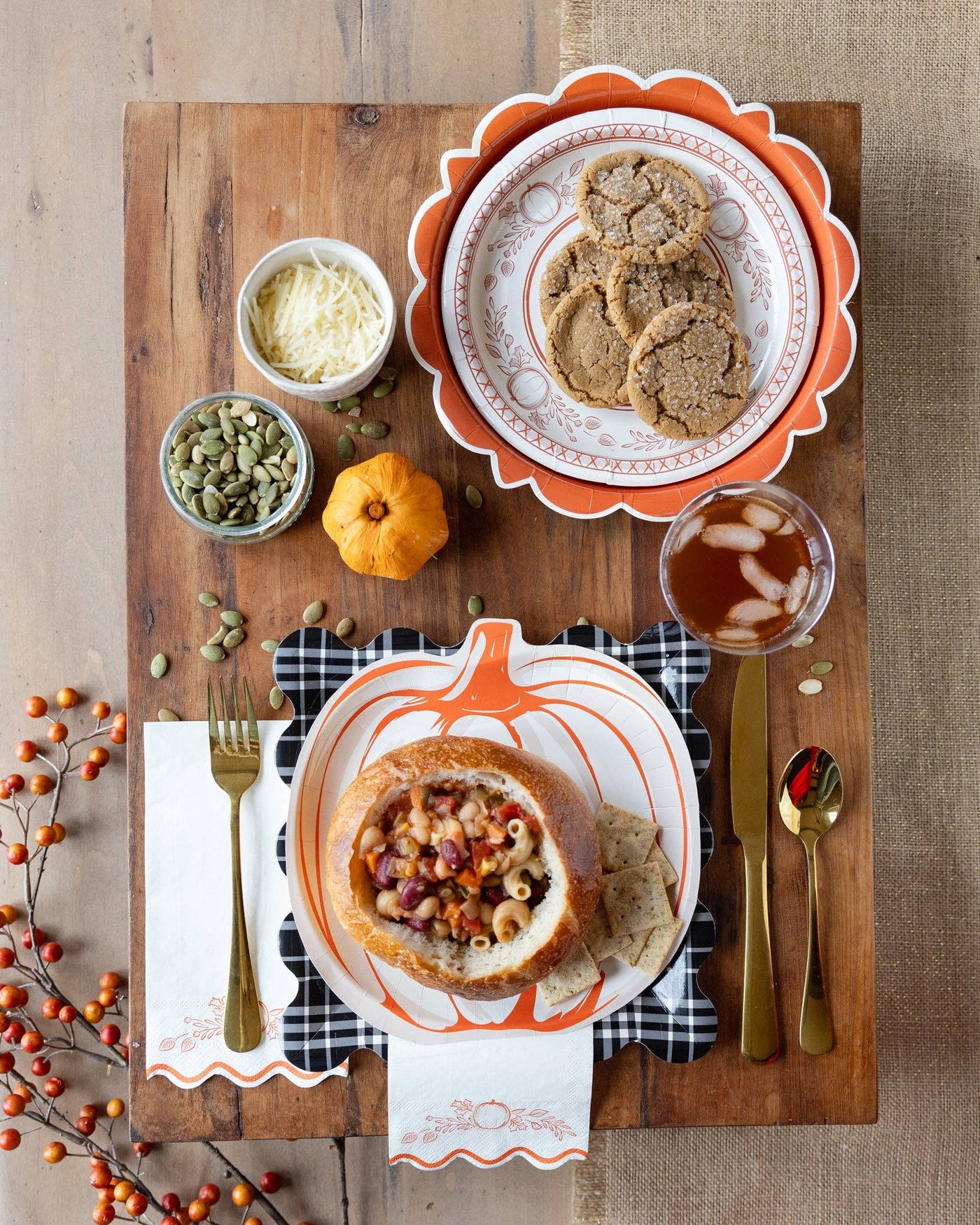 Fall Halloween Falloween Pumpkin Shaped Paper Plate