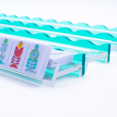 Wavy Acrylic Mahjong Racks | Magnetic Pushers: Pink