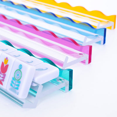 Wavy Acrylic Mahjong Racks | Magnetic Pushers: Pink