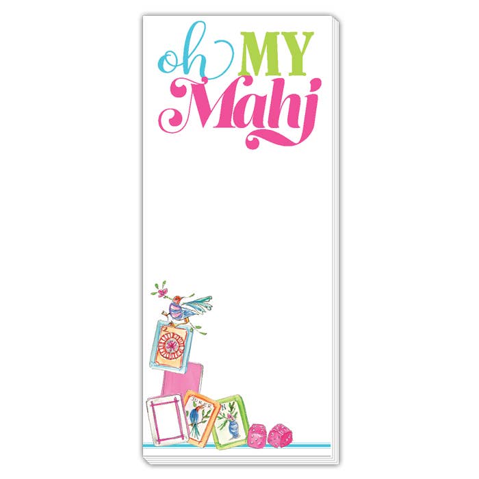 Handpainted Mahjong Tiles Oh my Mahj Skinny Notepad | Rosanne Beck