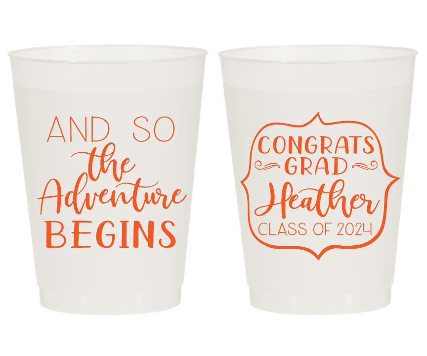 And so the adventure begins Graduation Party Frosted Cups