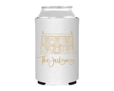 At Home Collection | Custom Home Drawing Can Coolers, #9