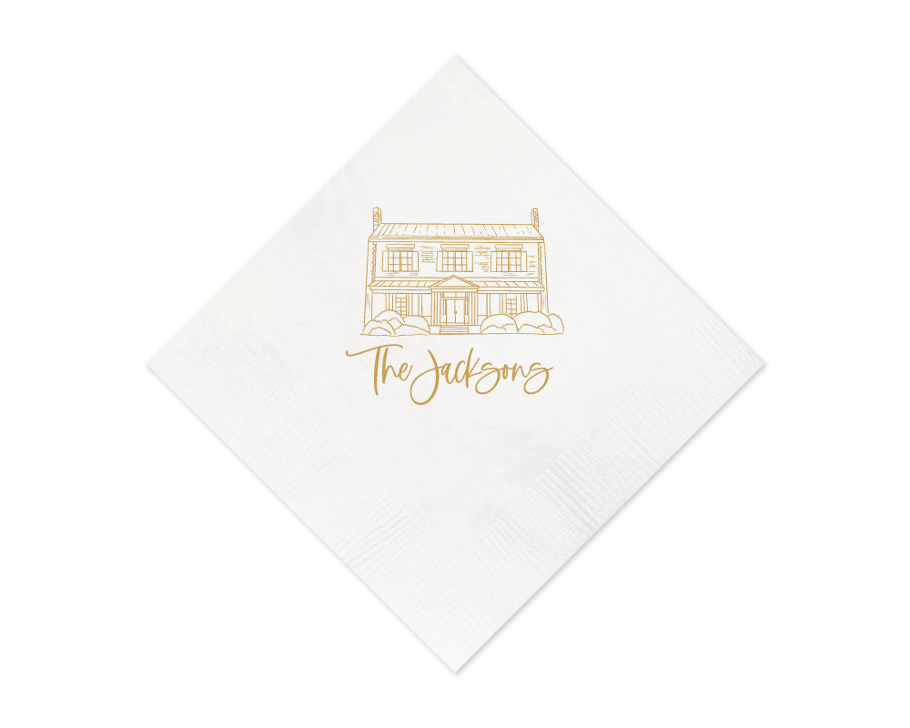 At Home Collection | Custom Home Drawing Napkins, #9