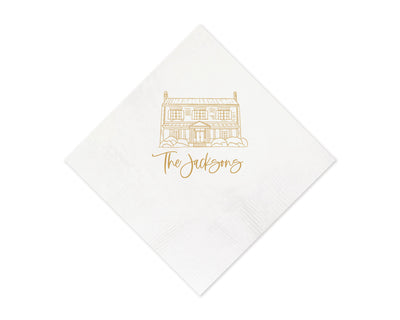 At Home Collection | Custom Home Drawing Napkins, #9